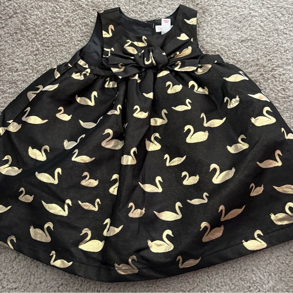 Cat & Jack Black Dress with Gold Print